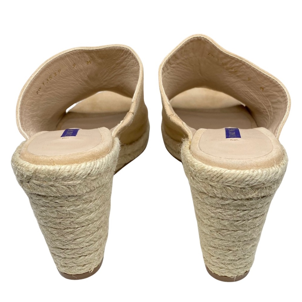new Stuart Weitzman ❃ Platform Suede Espadrille Wedge Sandal ❃ Adobe Champagne - Picture 7 of 16